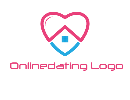 Heart shape with home icon
