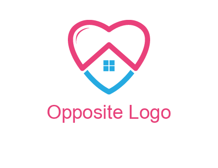 Heart shape with home icon