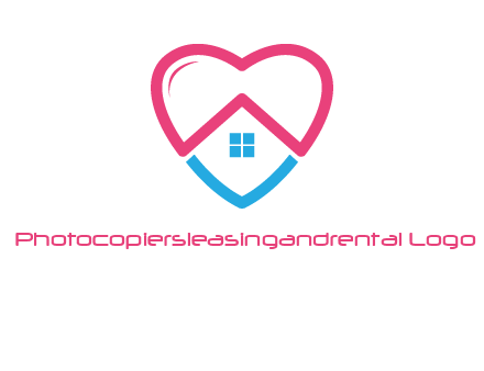 Heart shape with home icon