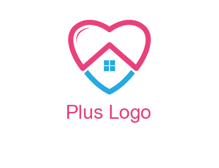 Heart shape with home icon