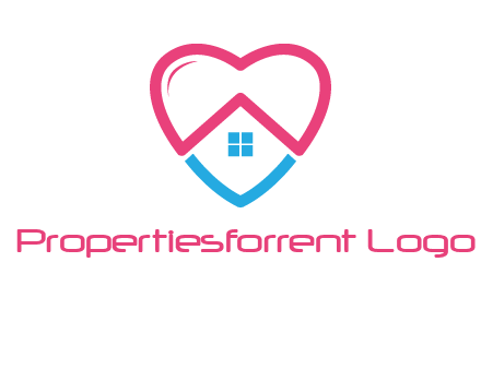 Heart shape with home icon