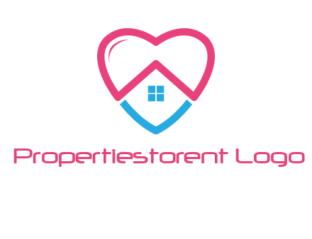 Heart shape with home icon