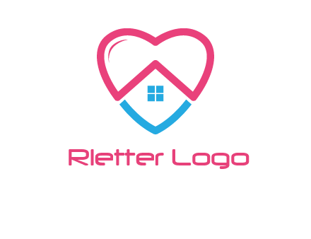Heart shape with home icon