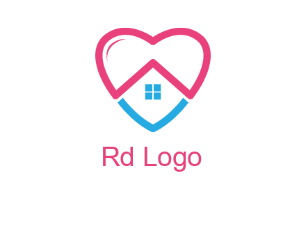 Heart shape with home icon