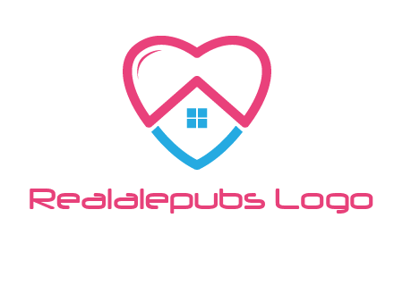 Heart shape with home icon