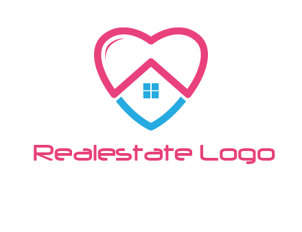 Heart shape with home icon