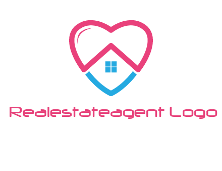 Heart shape with home icon