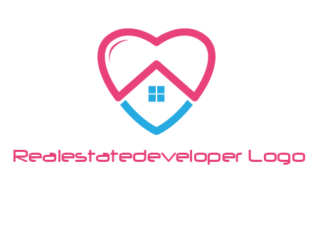 Heart shape with home icon
