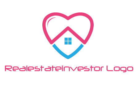 Heart shape with home icon