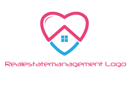 Heart shape with home icon