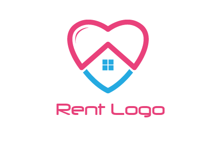 Heart shape with home icon