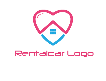 Heart shape with home icon