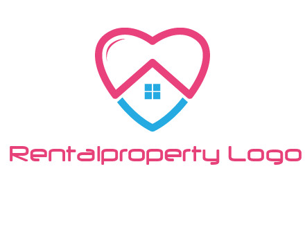 Heart shape with home icon