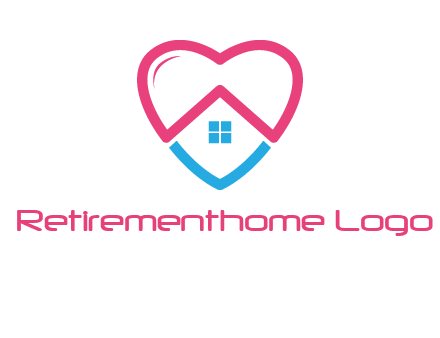 Heart shape with home icon