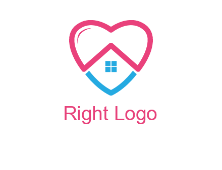 Heart shape with home icon