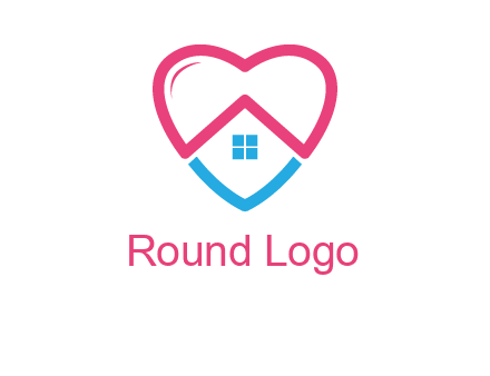 Heart shape with home icon