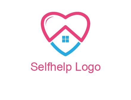 Heart shape with home icon