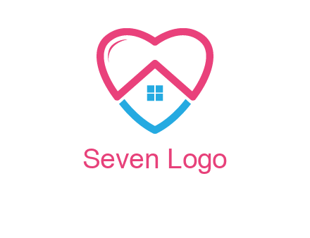 Heart shape with home icon