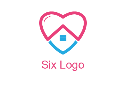 Heart shape with home icon