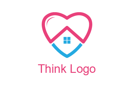 Heart shape with home icon