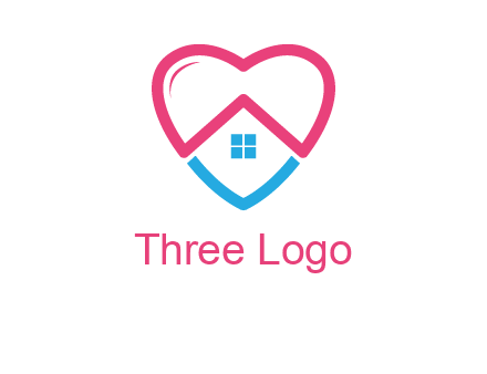 Heart shape with home icon