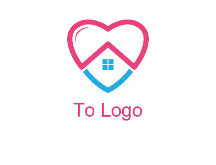 Heart shape with home icon