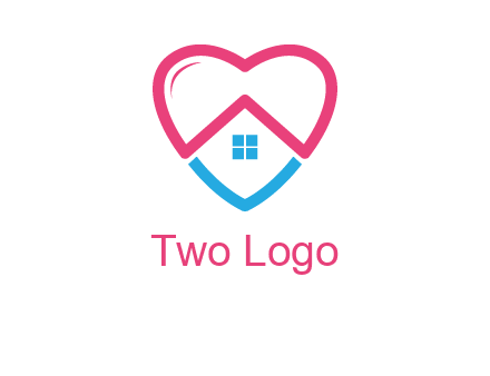 Heart shape with home icon