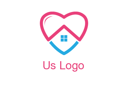 Heart shape with home icon