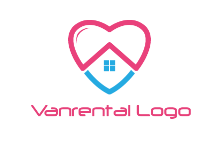 Heart shape with home icon