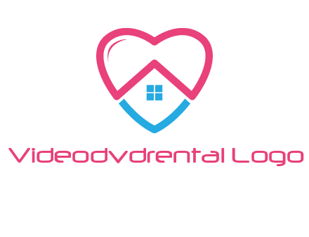 Heart shape with home icon