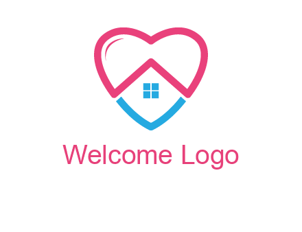 Heart shape with home icon