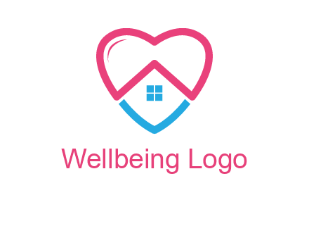 Heart shape with home icon