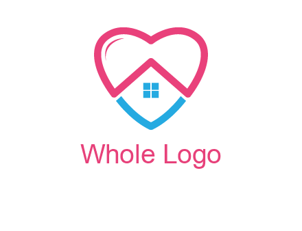 Heart shape with home icon