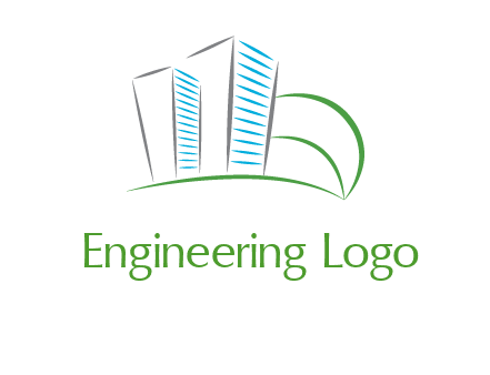 swoosh buildings construction logo