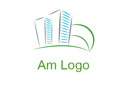 swoosh buildings construction logo
