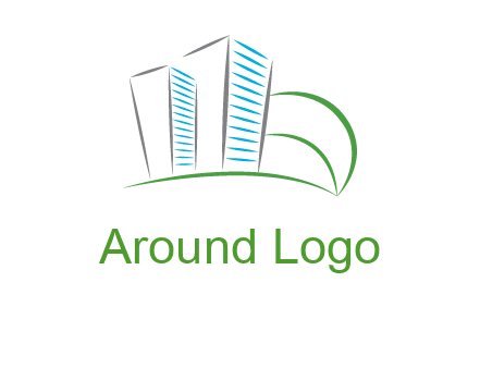 swoosh buildings construction logo