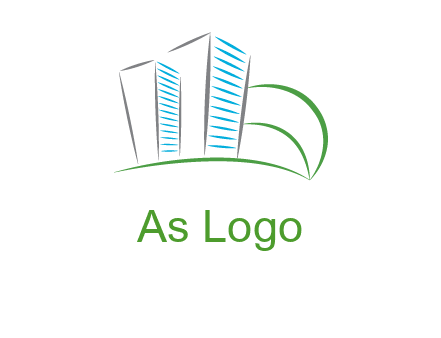 swoosh buildings construction logo