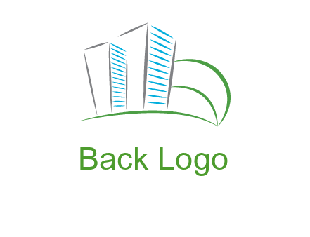 swoosh buildings construction logo