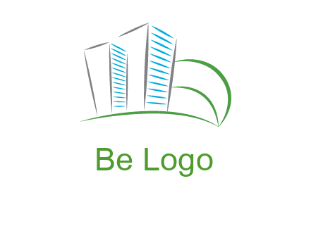 swoosh buildings construction logo