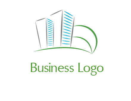 swoosh buildings construction logo