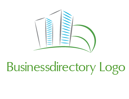 swoosh buildings construction logo