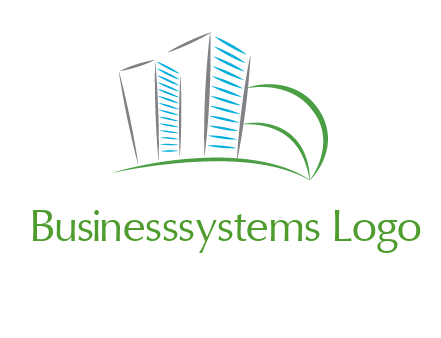 swoosh buildings construction logo