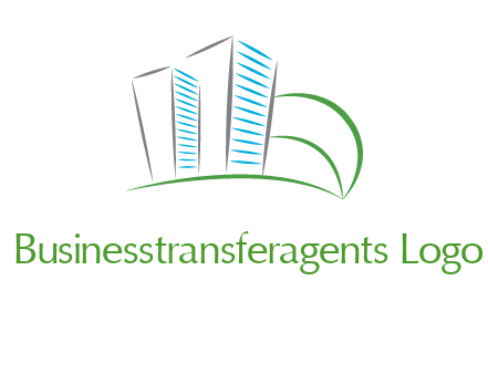 swoosh buildings construction logo