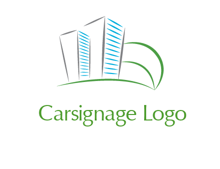 swoosh buildings construction logo