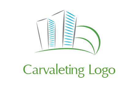 swoosh buildings construction logo