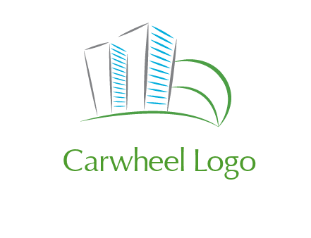 swoosh buildings construction logo