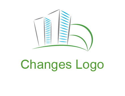 swoosh buildings construction logo
