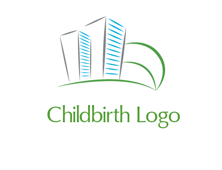 swoosh buildings construction logo