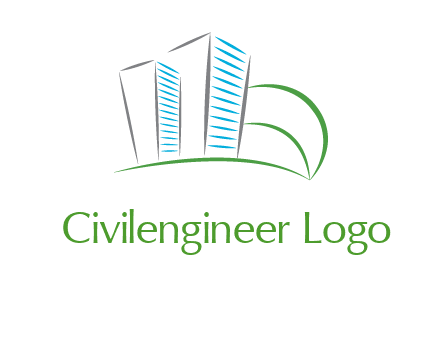 swoosh buildings construction logo
