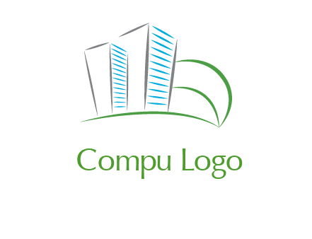 swoosh buildings construction logo